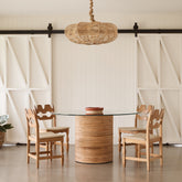Palma Dining Table styled in a modern coastal dining room